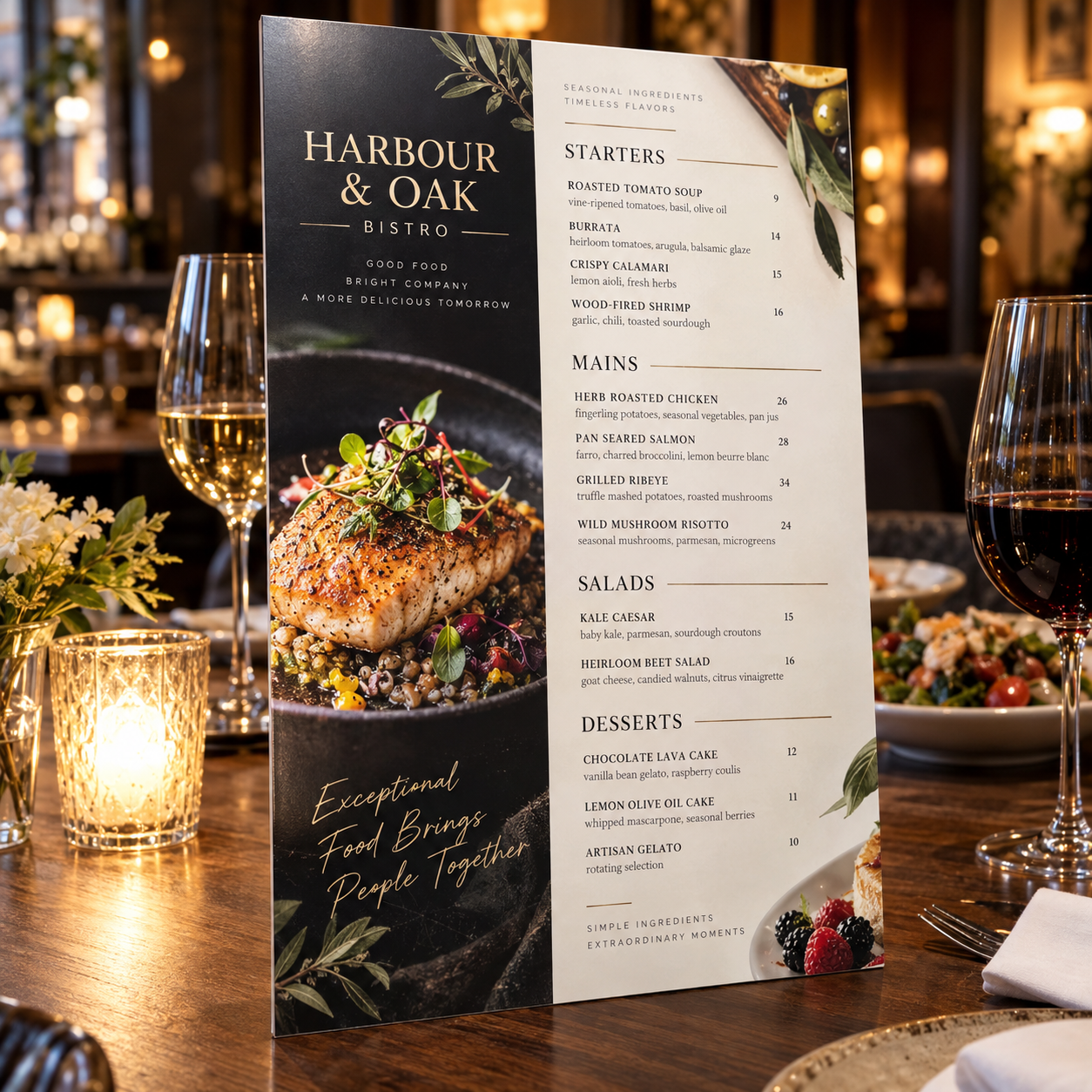 11x17 Restaurant Menus