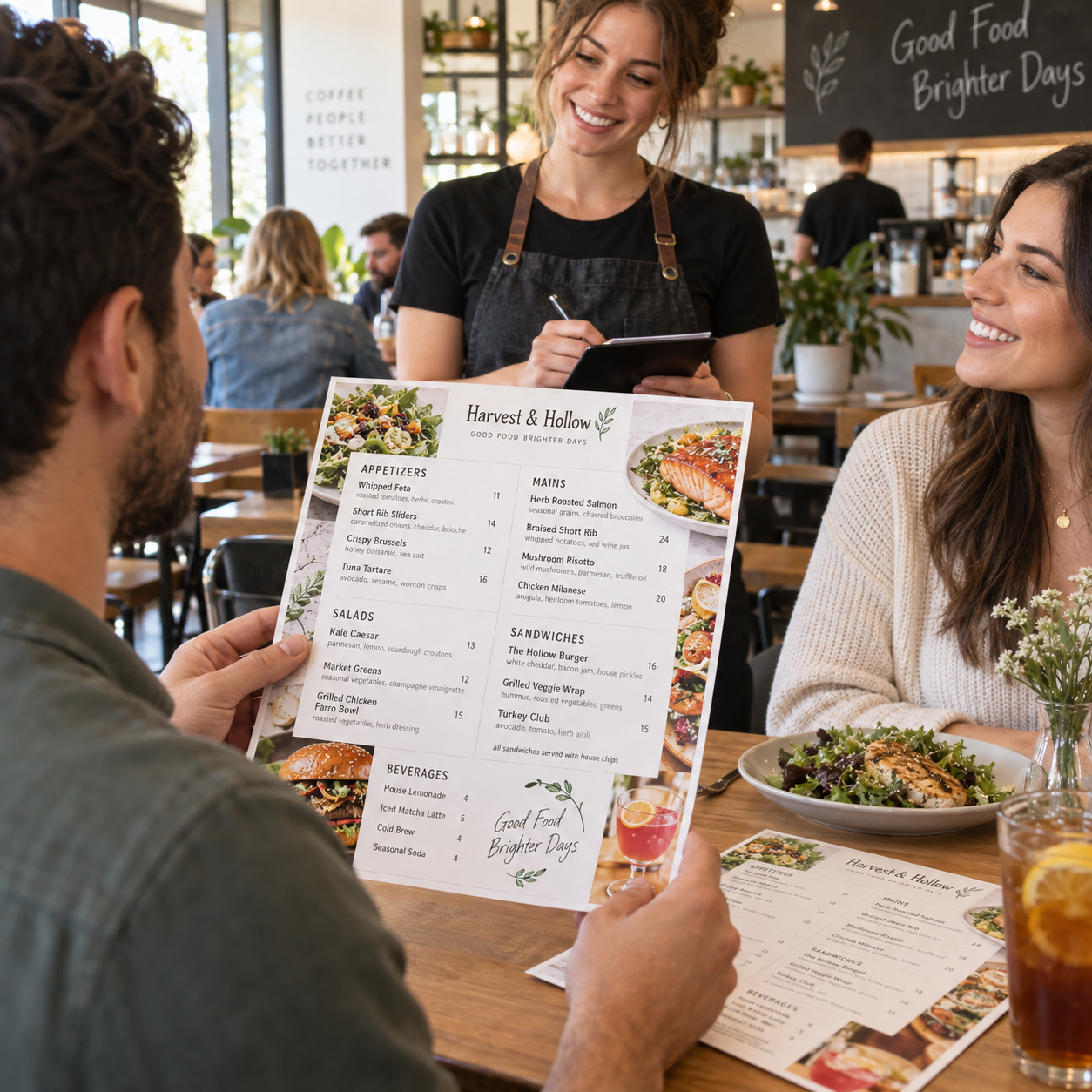 8.5x11 Restaurant Menus in use